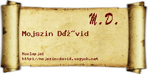 Mojszin Dávid névjegykártya