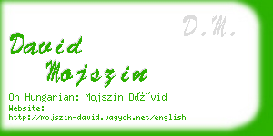 david mojszin business card